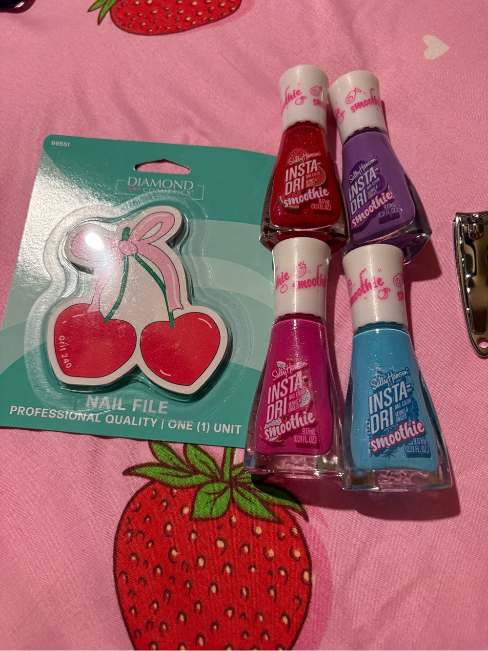 Sally Hansen Insta-Dri Smoothie Nail Polish Set — Pink, Red, Purple, Blue